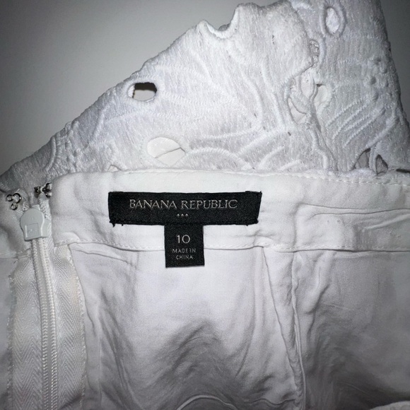 Banana Republic White Keyhole Midi Skirt Size 10 - Picture 10 of 10